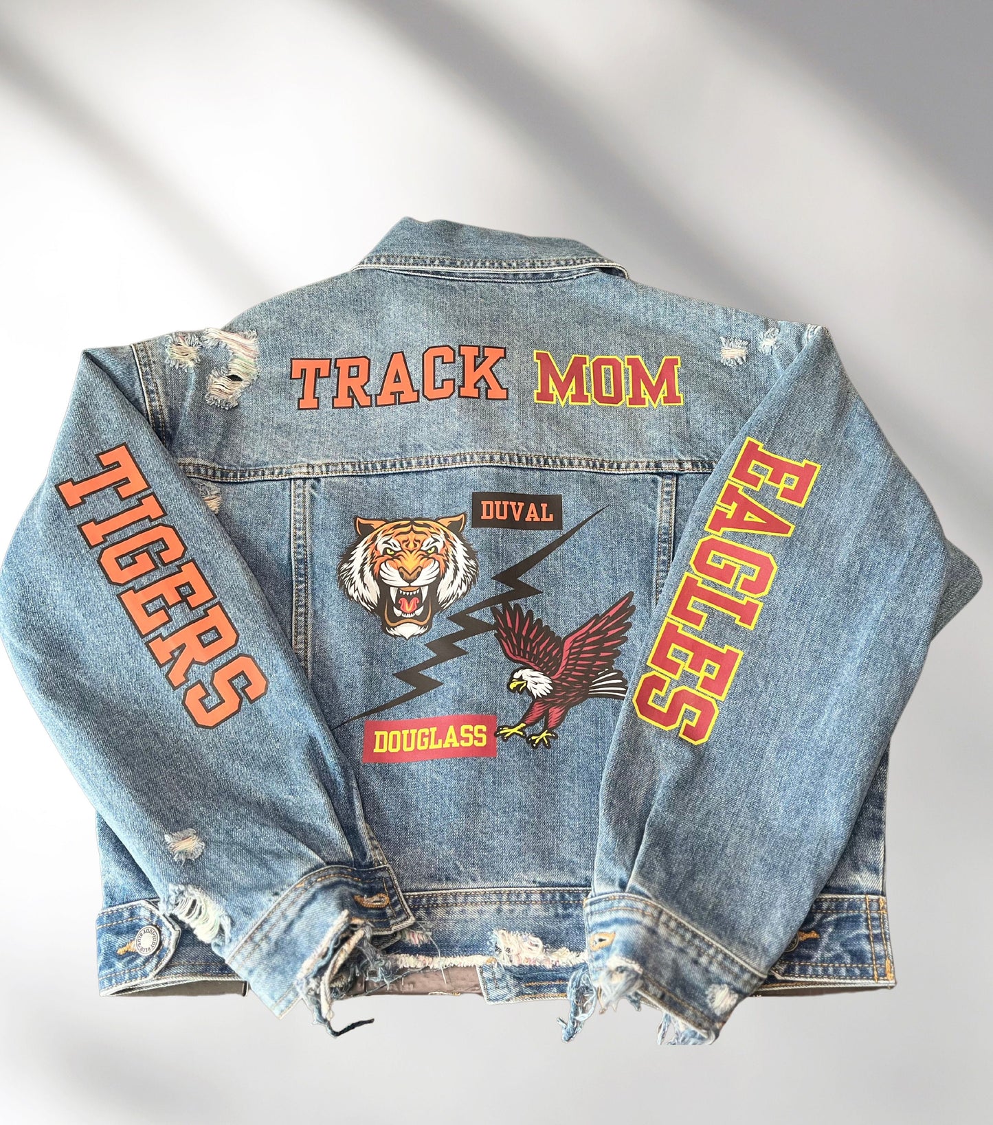Custom Denim Jacket, Custom Jean Jacket, Personalized Team Jackets, Track Mom Jackets, Football Mom Jacket, Sports Mom Jacket, Team Gifts