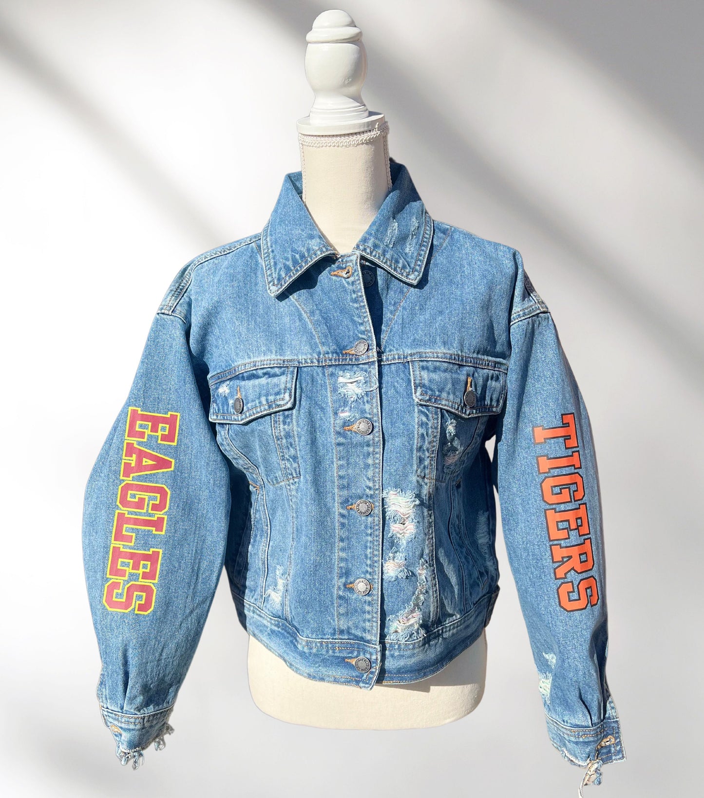 Custom Denim Jacket, Custom Jean Jacket, Personalized Team Jackets, Track Mom Jackets, Football Mom Jacket, Sports Mom Jacket, Team Gifts