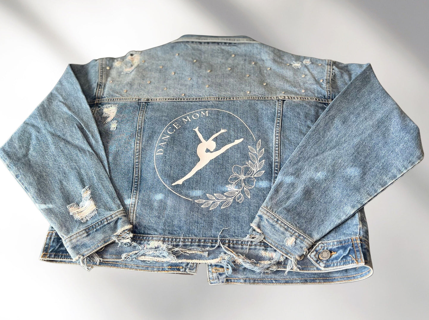 Dance Mom Denim Jacket, Custom Dance Jacket, Dancer Jean Jacket, Personalized Denim Jacket, Dance Team Gift, Dance Coach Gift, Dancer Jacket