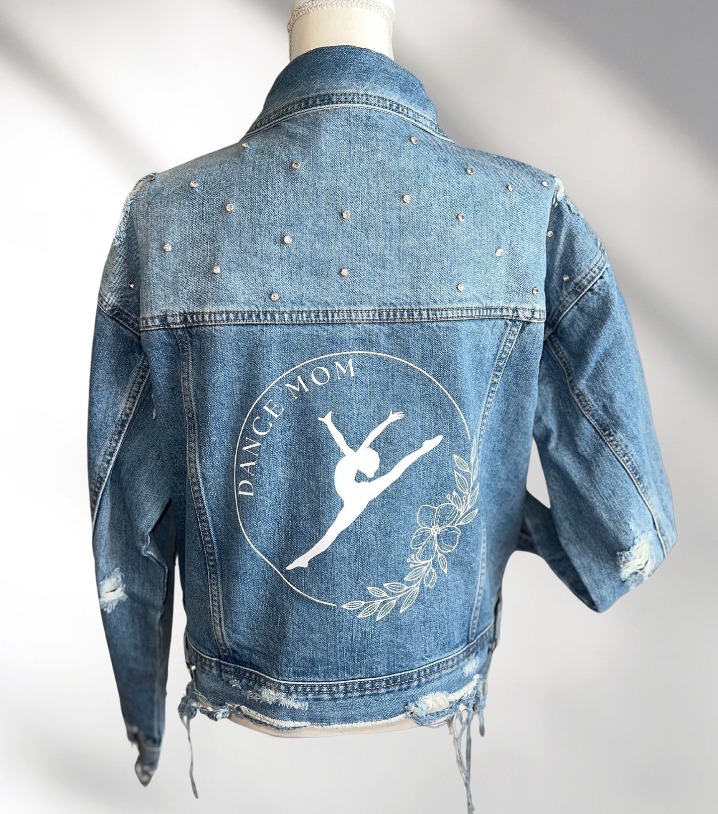 Dance Mom Denim Jacket, Dance Mom Denim Jacket, Custom Dance Jacket, Dancer Jean Jacket, Personalized Denim Jacket, Dance Team Gift, Dance Coach Gift, Dancer Jacket