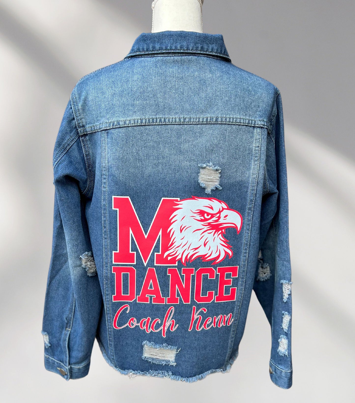 Custom Denim Jacket, Custom Jean Jacket, Personalized Team Jackets, Custom Sports Jacket, Volleyball Mom Jacket,Vball Coach Jacket,Team Gift