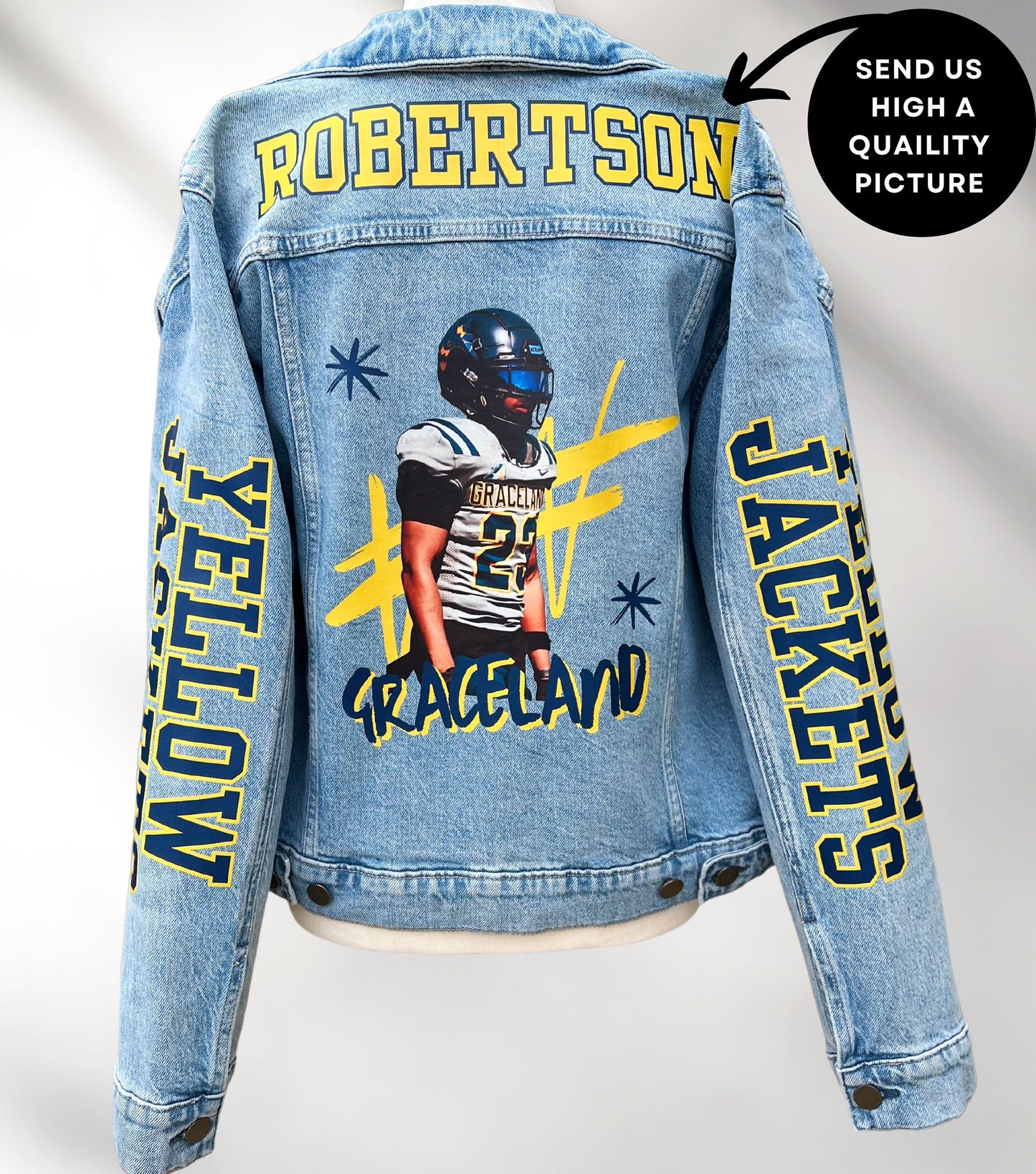 Cheer Mom Denim Jacket, Sport Mom Jean Jacket, Cheerleader Fan Denim Jacket, Highschool Jean Jacket,Custom Jean Jacket, Game Day Jean Outfit