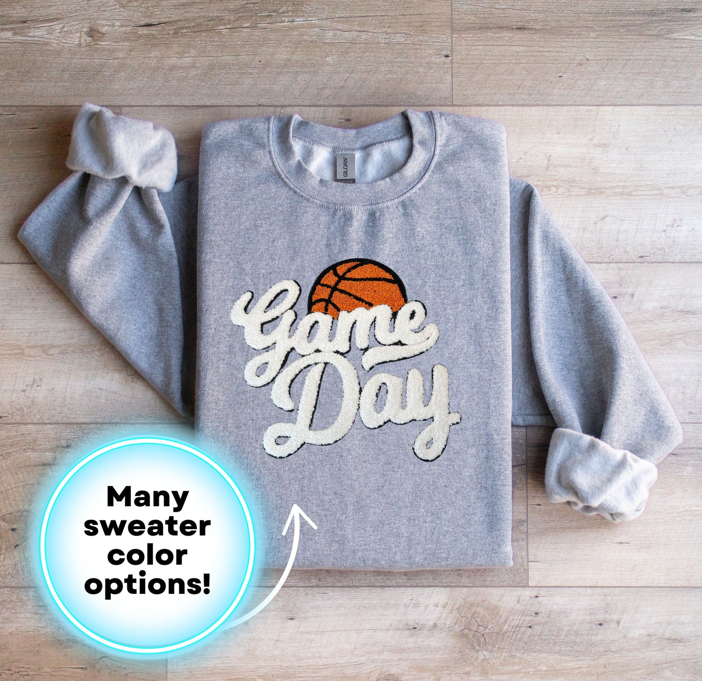 Chenille Patch Basketball Sweater