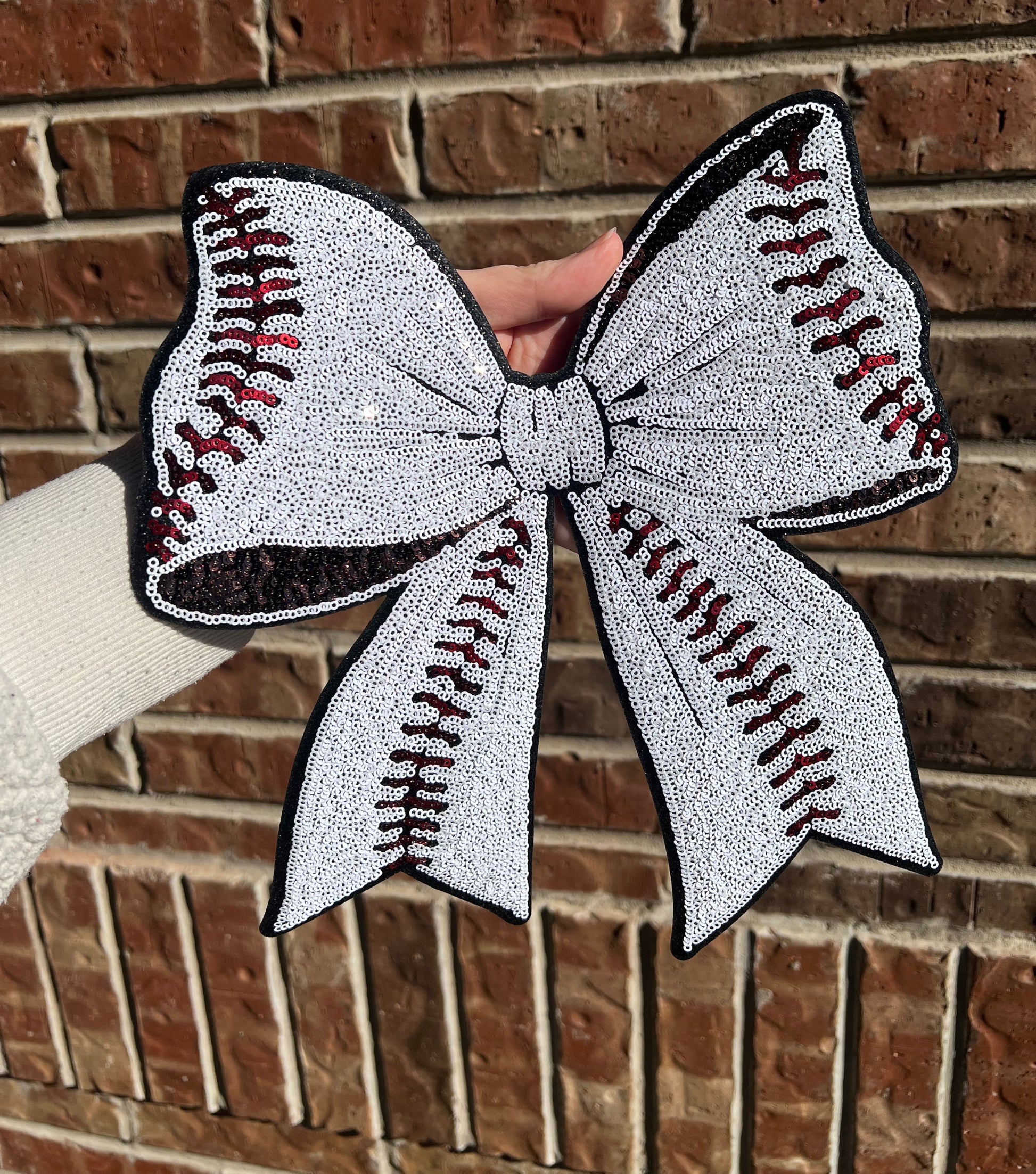 Sequin patch baseball sister