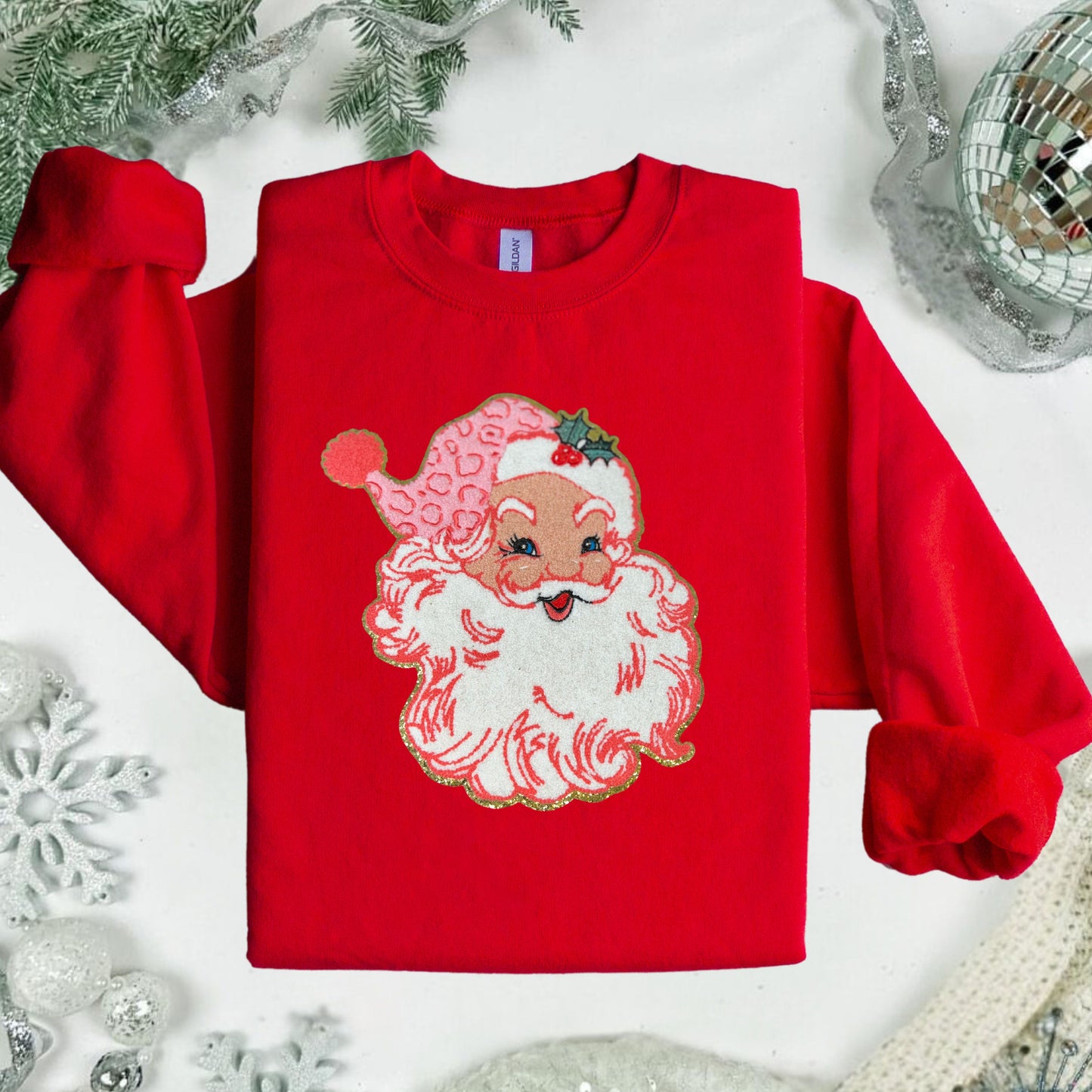 Chenille Patch Christmas Santa Sweater