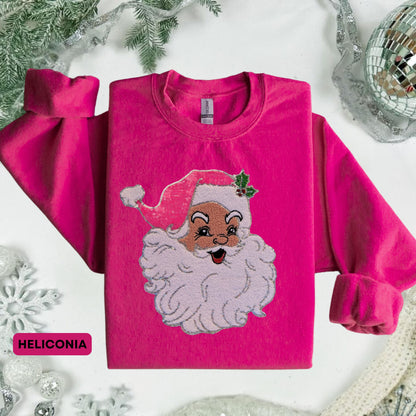 Sequin Pink Santa Christmas Sweater