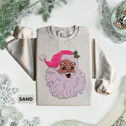 Sequin Pink Santa Christmas Sweater