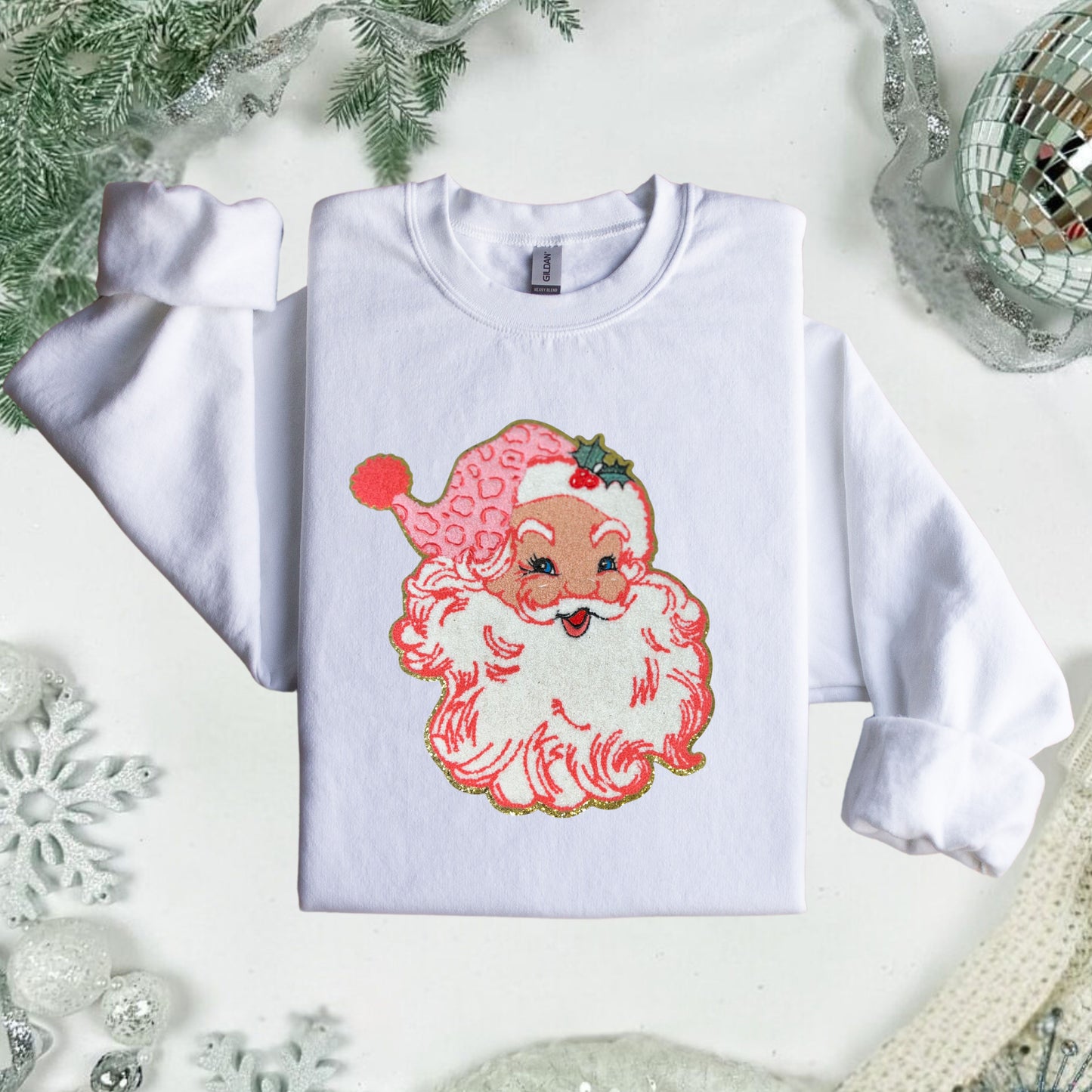 Chenille Patch Christmas Santa Sweater