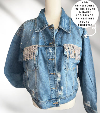 Cheer Mom Denim Jacket, Sport Mom Jean Jacket, Cheerleader Fan Denim Jacket, Highschool Jean Jacket,Custom Jean Jacket, Game Day Jean Outfit