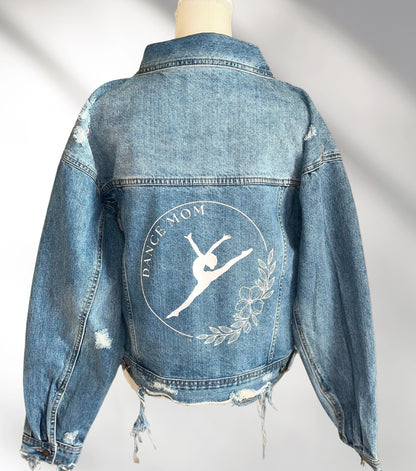 Custom Dance Mom Jean Jacket, Dance Mom Denim Jacket, Custom Dance Jacket, Dancer Jean Jacket, Personalized Denim Jacket, Dance Team Gift, Dance Coach Gift, Dancer Jacket