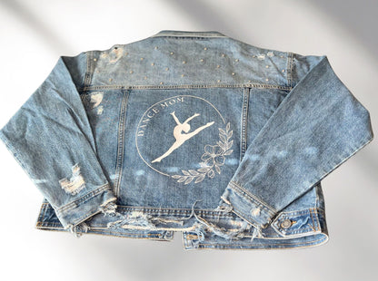 Dance Mom Denim Jacket, Custom Dance Jacket, Dancer Jean Jacket, Personalized Denim Jacket, Dance Team Gift, Dance Coach Gift, Dancer Jacket