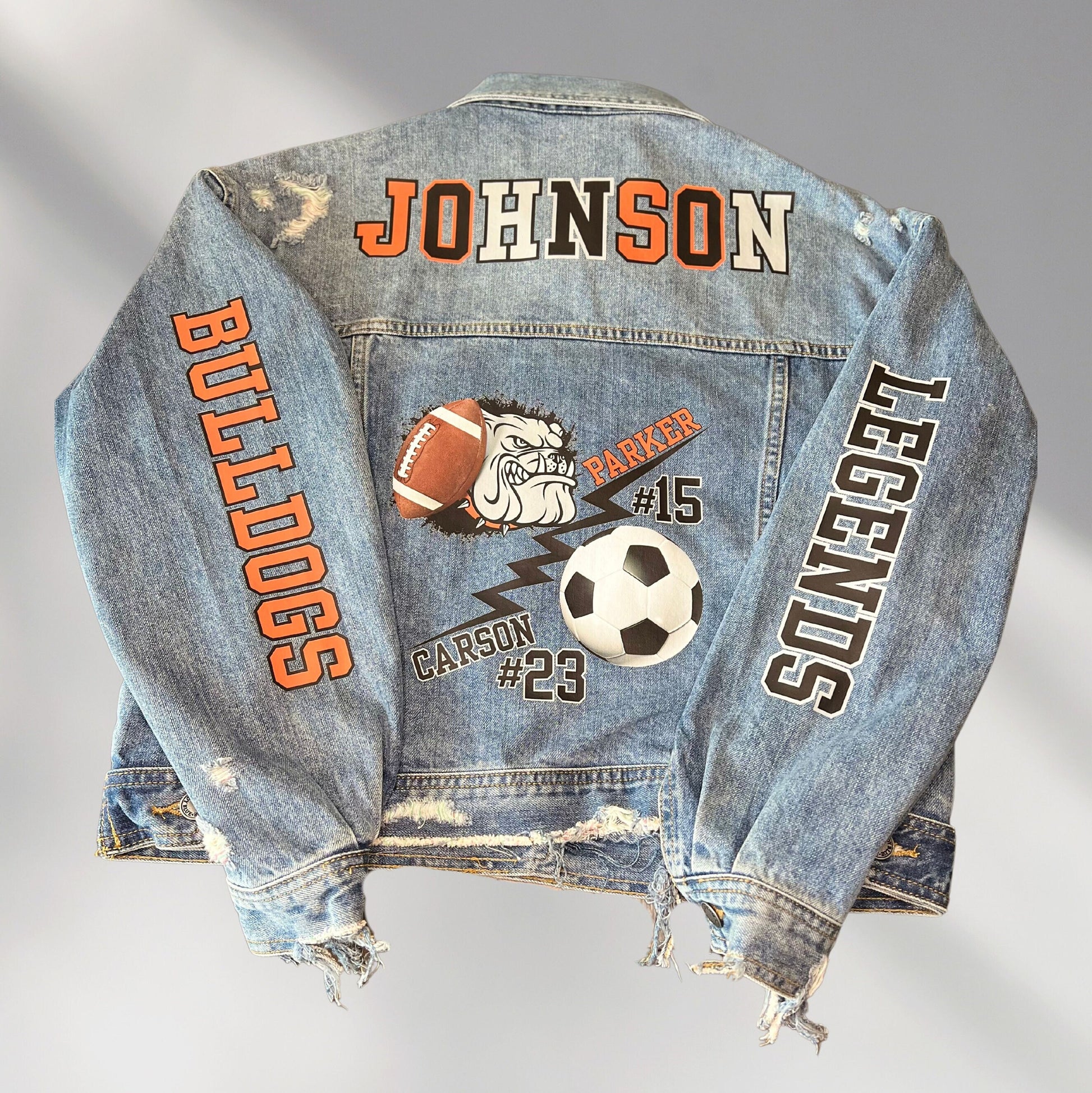 Custom Denim Jacket, Soccer Mom Denim Coat, Custom Jean Jacket, Baseball Mom Jacket, Personalized Team Jackets, Sports Mom Jacket, Team Gift