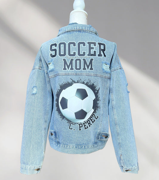 Custom Denim Jacket, Custom Jean Jacket, Personalized Team Jackets, Custom Sports Jacket, Soccer Mom Jacket, Soccer Team Jacket, Team Gifts