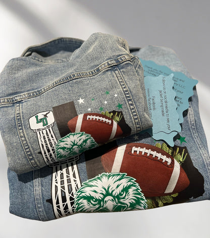 Football Toddler Jacket, Mini Jean Jacket, Matching Kids Jean Jacket, Personalized Jean Jacket, Mommy and Toddler Jacket, Custom Girl Jacket