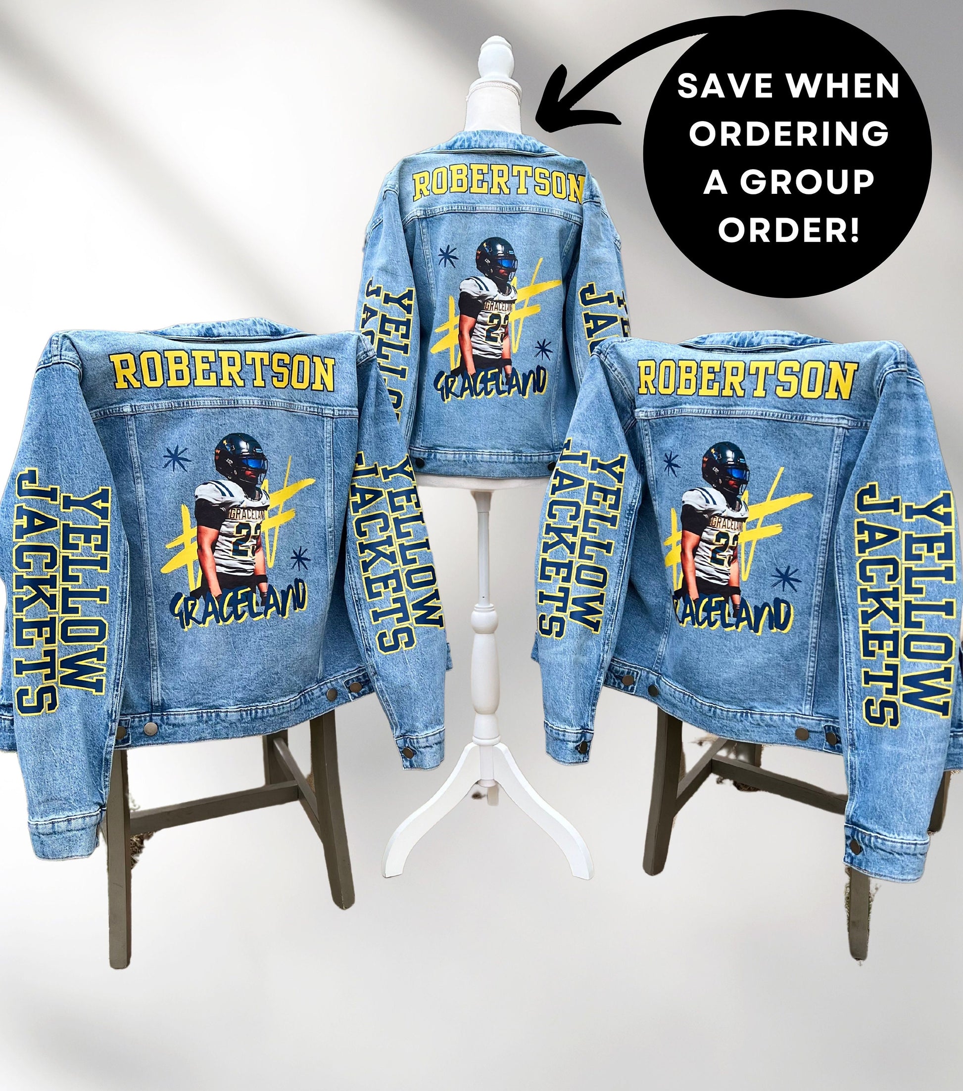 Football Mom Denim Jacket, Sport Mom Jean Jacket, Basketball Fan Denim Jacket, Highschool Jean Jacket, Custom Jean Jacket,Personalized Denim