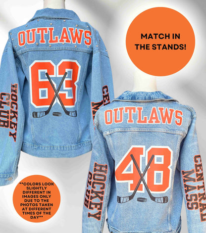 Custom Denim Jacket, Sports Mom Denim Coat, Custom Jean Jacket, Baseball Mom Jacket, Personalized Number Jackets, Football Jacket, Team Gift