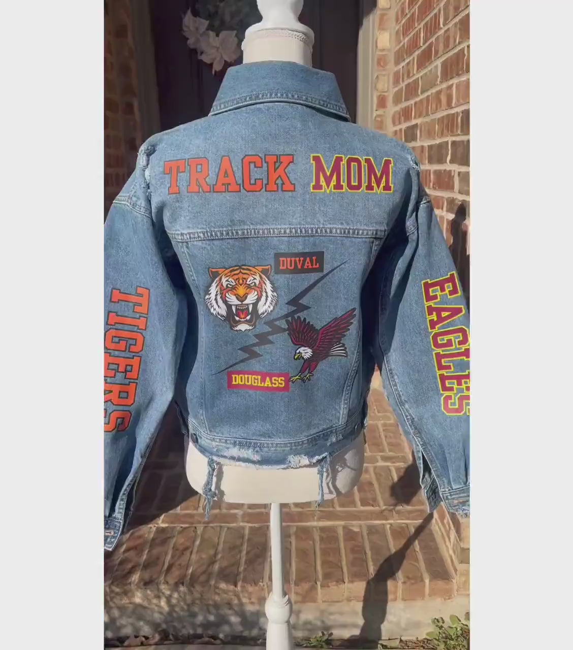 Custom Denim Jacket, Custom Jean Jacket, Personalized Team Jackets, Custom Sports Jacket, Volleyball Mom Jacket,Vball Coach Jacket,Team Gift
